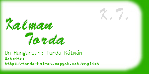 kalman torda business card